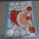 5 x 465 PCS 10 Sheet Double-Sided Christmas Window Clings, Christmas Snowflake Window Clings Stickers for Glass, Xmas Holiday Santa Claus Reindeer Snowflake Decals for Party