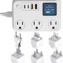 350W Conversion Plug,International Travel Converter with 2 USB and 2 USB-C Ports, lowering 220V to 110V for 100V-240V Areas and Different Countries Plugs Using US Electrical Devices (White)
