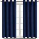 BGment Blackout Curtains for Living Room - Grommet Thermal Insulated Room Darkening Curtains for Bedroom, Set of 2 Panels (52 x 45 Inch, Navy Blue)
