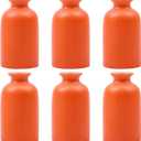 Orange Bud Vases Set of 6 - Mini Orange Ceramic Vases for Flowers, Modern Bud Vase for Table Decor, Boho Small Vase for Home Decor, Centerpieces in Bulk for Wedding, Home, Table, Party Decor