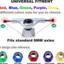IMPORX 8 Pieces Skateboard Truck Color Nuts and 16 Pieces Skateboard Truck Axle Washers and 8pcs Precision Spacers for Longboards and Skateboard Hardware Kit