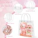 Okxiri 15 PCS Clear PVC Gift Bags with Handles,Small Reusable Plastic Party Favor Bags, Transparent Goodie Bags for Wedding,Baby Shower, Birthday (8.8" x 6.5" x 2.6")
