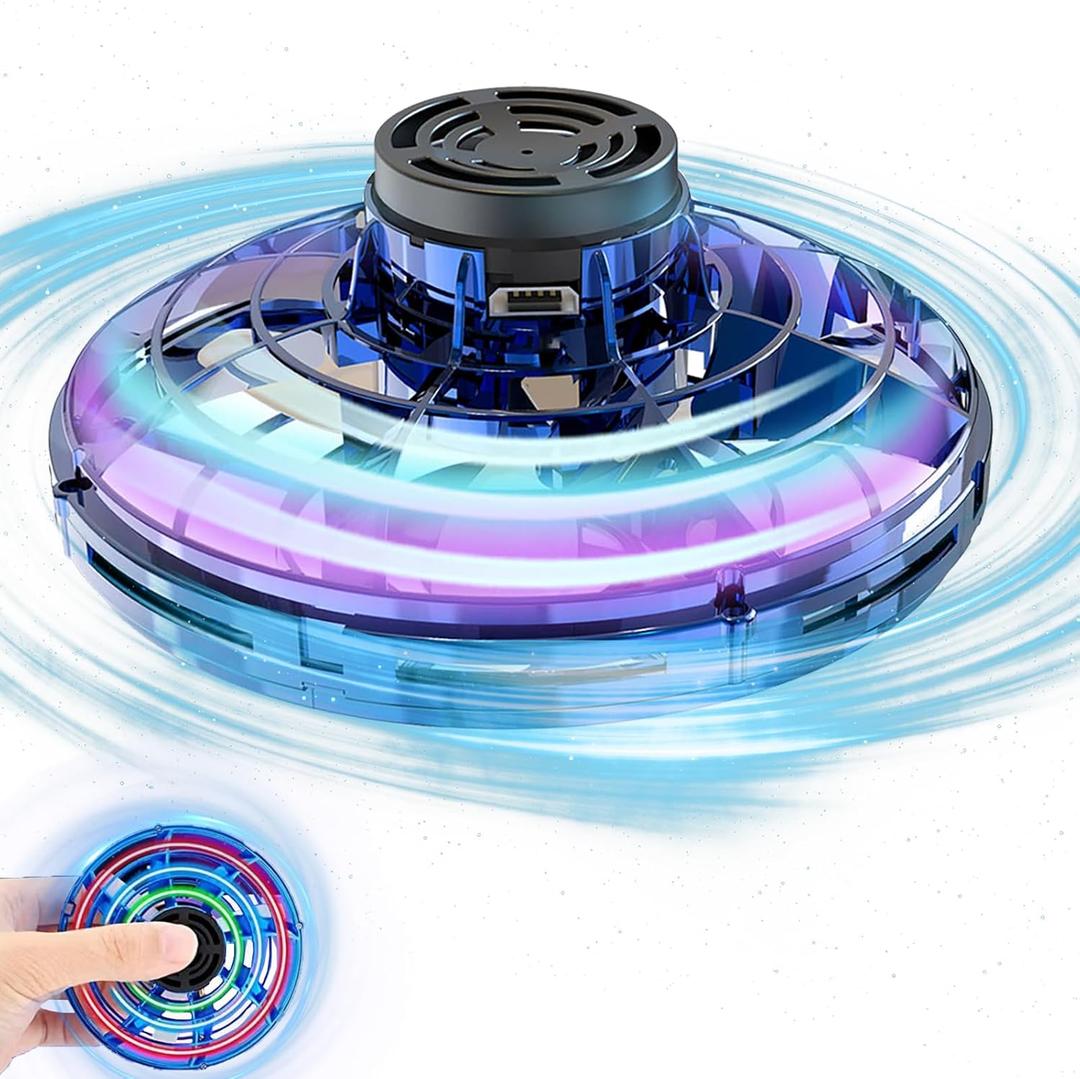 GoolRC Flying Spinner Mini UFO Drone Flying Fidget Spinner Hover Boomerang Fidget Spinner Hand Controlled Mini Drone for Teens Adults Indoor Outdoor Flying Toy