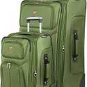 SWISSGEAR Sion Softside Expandable Spinner Luggage Durable Lightweight Travel Suitcase, Evergreen, 2-Piece Set (21/29)