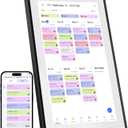 15.6 Inch Digital Calendar&Chore Chart, 1920 * 1080P Full HD Touchscreen Interactive Display Smart Family Planner, Wall and Desk Mountable, Gifts for Women Men, Christmas Gifts for Dad Mom (Black)