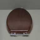 Angel Shield Elongated Wood Toilet Seat with Quiet Close,Easy Clean,Quick-Release Hinges(Elongated,Dark Walnut) (Elongated-18.5")
