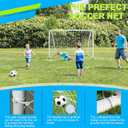 6'X4' Soccer Goal for Backyard Kids Portable Soccer Net with High-Strength Nets, Ground Stakes, Eight-Shaped Clasp, Strong PVC Frame & Weather Resistance Excellent Soccer Field Equipment