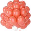 PartyWoo Coral Balloons 50pcs 12 Inch Coral Pink Light Red Latex Helium Balloons for Graduation Wedding Anniversary Baby Shower Gender Reveal Birthday Summer Themed Party Decorations Red-Y22