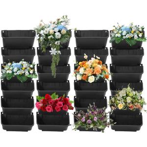30 Pack Vertical Garden Planter, 13 inch Wall Mounted Planter for Patio Indoor Outdoor Decor, Garden Self Watering Pot Balcony Plant Vegetable Fruit Herb Hanging Pocket Holder Flowerpot(Black)