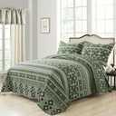 BEDIFANY Quilts King Size, Reversible Lightweight Boho Bedspread | Geometry Printed, Bed Spread Coverlet Sets for Bed Decoration, All-Season King Quilt Bedding Set (98 * 106 in), 3 Pieces