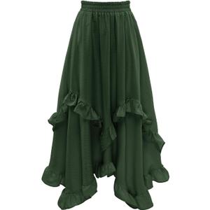 Bridesmay Women's Tiered Ruffle Renaissance Skirts 2026 (Green, L)
