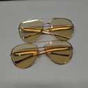 YDAOWKN Retro Gold Aviator Sunglasses for Women Men, Metal Oversized 70s Aviators Sun Glasses