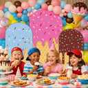 Moukeren 3 Pcs Ice Cream Drip Arch Backdrop Cover 4ft 5ft 6ft Wedding Arch Covers Spandex Backdrop Stand for Birthday Banquet Ceremony Photography Party Decoration