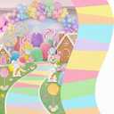 Tinideya 118 x 39 Inches Candy Party Decorations Pastel Polyester Carpet Aisle Runner Princess Road for Graduation Decor Birthday Decoration Supplies