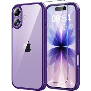TAURI for iPhone 17 Case, Anti-Yellowing with Screen Protector, Military-Grade Protection Shockproof Slim Phone Case for iPhone 17, Purple