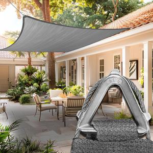 ShadeMart Heavy Duty 24' x 24' Grey Square Sun Shade Sail, Commercial Grade UPF50 Canopy, Reinforced Corners & Edges, 260 GSM Fabric Heavy Duty (Gray) ShadeMart Heavy Duty 24' x 24' Grey Square Sun Shade Sail, Commercial Grade UPF50 Canopy, Reinforced Corners & Edges, 260 GSM Fabric Heavy Duty (Gray)