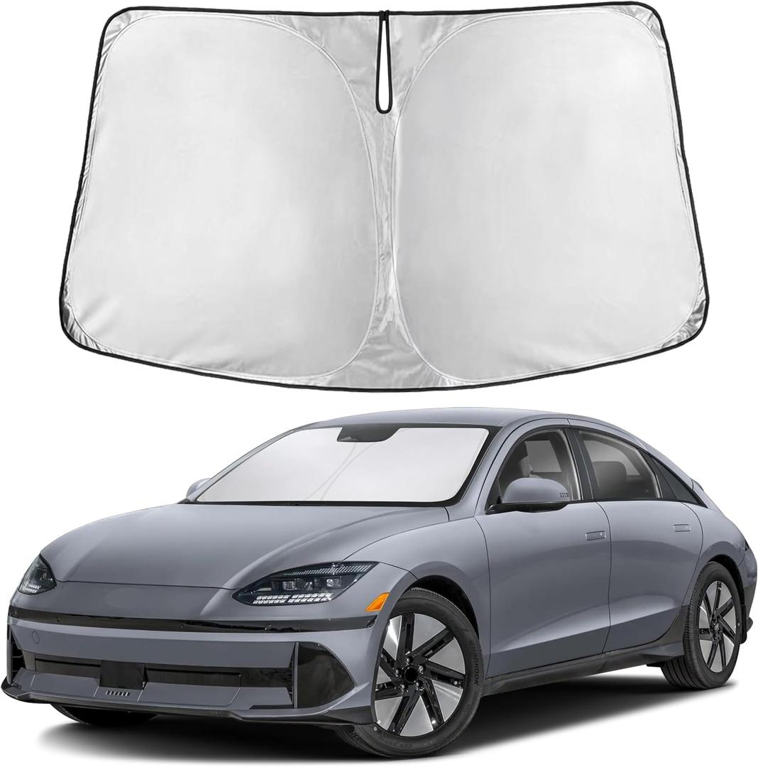 EcoNour Windshield Sunshade Compatible for Hyundai Ioniq6 2023 2024 2025, Sun Visor for Front Windshield & Window Sun Shade Cover, UV Heat Blocker & Protector, Car Accessories