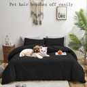 KAREVER Black Comforter Twin Solid Dark Color Bedding Set 3 Pieces Soft Black Blanket Set 1 Black Twin Comforter (68x90 inches) with 2 Pillowcases(20x26 inches)