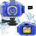 Agoigo Kids Waterproof Camera - Children Underwater HD Video Digital Camcorder, Portable Travel Toy for Toddler - Ideal Christmas Birthday Gifts for Boys Girls Age 3-12 with 32GB Card (Dark Blue)