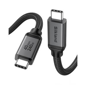 Silkland USB 4 for Long Thunderbolt 4 Cable 10FT, 40Gbps/8K Display/240W Charging, Braided USB C Thunderbolt 3 Cable 3M, USB C Video Cable Compatible for MacBook, iPhone 17/16, SSD, Monitor