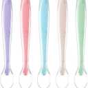 Vicloon Baby Silicone Spoons, 5 PCS Baby Training Feeding Spoons for First Stage 4 Months Toddlers, Infants Utensils Feeding Supplies, Soft Tip BPA Free Gum-Friendly Dishwasher Boil-Proof (Macaron Color)