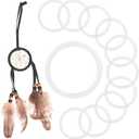 Framendino, 20 Pack 2 Inch Clear Plastic Dream Catcher Ring Round Floral Hoops Circle Hook for DIY Crafts
