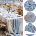 6 Pieces Dusty Blue Easter Spring 10FT Cheesecloth Table Runner Boho Gauze Fabric Table Runner Rustic Sheer Runner for Wedding Birthday Baby Shower Party Boho Table DecorationDusty Blue