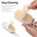 Soft 3-in-1 Silisone Spray Brush, Upgraded for Shedding, Cleaning and Spa Massage, Hair Removal, Best Water Steam Brush for indoor Long or Short Haired Cat and Dog (White, Handle)