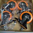 4 Inch Caster Wheels 2000Lbs, Threaded Stem Casters Set of 4 Heavy Duty, 1/2"-13 x 1 (Screw Diameter 1/2", Stem Length 1"), Safety Dual Locking Industrial Castors, Wheels for Cart, Furniture
