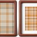 Wenqik 2 Pcs Walnut Wood Picture Frames, Standing Desk Photo Frame, Walnut Solid Natural Wood Tiny Picture Frame with Acrylic, 3.5 x 5 with Mat or 4 x 6 Without Mat for Tabletop and Wall Mounting