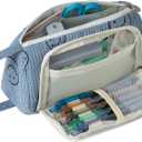 Large Pencil Case Pouch Pencil Bag Corduroy Capacity Pen Case Stationery Bag School College Office Organizer for Teens Girls Adults Student Kids (D-Blue)