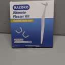 RAZOKO Dental Flosser Kit, Extra Strong Shred-Resistant Floss, for Hard to Reach Areas, PTFE & PFAS Free, 2 Handles + 240 Refill Heads (White)