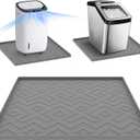 Portable Air Conditioner Silicone Mat with Raised Edges, 20''x20''x0.4''  Waterproof Pad to Prevent Leaks & Floor Damage  Ideal for Ice Makers, Humidifiers, Mini Fridges & Electrical Appliances (Gray)