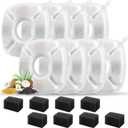 16 Pcs Cat Fountain Replacement Filters 8 Pack Cat Water Fountain Replacement Filters with 8 Pack Pre-Filter Sponges, Pet Fountain Filter Fit for 95oz/2.8L Automatic Pet Fountain Cat Water Fountain