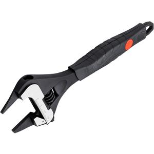 MAXPOWER 8-inch Slim Jaw Adjustable Wrench, Wide Jaw Opening Adjustable Wrench, Dual Scale with Metric and SAE Plumbing Wrenches, Soft Grip Handle
