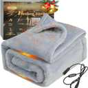 12V Heated Blanket for car,Machine Washable Electric Blanket Heated Travel Blanket Plug in Flannel Heating Throw for Car Truck SUV Van 40x55 with Controller 3 Heating Level