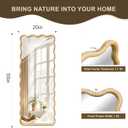 Full Length Mirror, 55”x20” Wavy Wood Floor Mirror for Wall