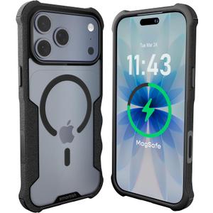 Smartish iPhone 17 Pro Max Case MagSafe, Gripzilla, Grip Cover, Clear Black | Magnetic, Rugged, Heavy Duty, Protective Military Grade Armor, Drop-Tested from 6 Feet, Shockproof, Impact Absorbing for Men