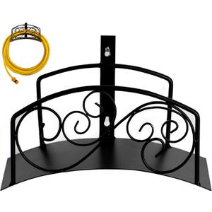 Gardenised Metal Wall-Mount Classic Swirl Hose Holder Heavy-Duty Outdoor Hanger and Water Hose Organizer with Sturdy Reel Hooks & Screws for Yard Lawn Garden Patio Landscaping and Home Use, Bronze