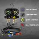 Lichamp HVAC Gauges with 5 FT Hoses, AC Manifold Gauge Set R134A R1234 R410A and R32 Refrigerant Gauges