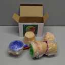 JoyServe Ice Cream Bowls and Spoons Set - (Pack of 6) Reusable Plastic Ice Cream Cups and Waffle Cone Shaped Spoons for Dessert, Frozen Yogurt, Gelato, Birthday Party Decorations