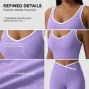 Elainone 2 Piece Workout Sets for Women Tank Top Flared Legging (Purple, S)