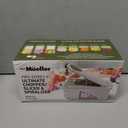 Mueller Pro-Series All-in-One, 12 Blade Mandoline Slicer for Kitchen, Food Chopper, Cucumber Slicer and Spiralizer, Cutter, Dicer, Grater, Gifts for Mom, Kitchen Essentials, White Sand/Green