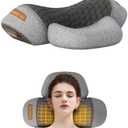 DreemCore 3-in-1 Neck Massager Pillow with Heating & Traction & Vibration, 3D Ergonomic Cervical Pillow for Neck Back Shoulder Pain Relief,Light Grey