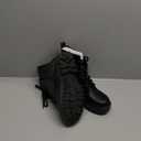 Soda FIRM - Lug Sole Combat Ankle Bootie Lace up w/Side Zipper (9.5 Wide, Black)