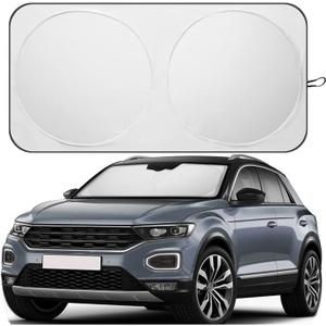Car Windshield Sun Shade Reflector Sunshade Offers Good Protection for Car Interior to Keeps Your Vehicle Cool, Foldable Sun Shield with Storage Pouch (Medium 59"x29.5")