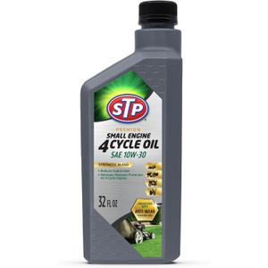 STP Premium Small Engine 4 Cycle Oil Formula, SAE10W-30 Small Engine Oil Engine Care Formula Reduces Wear for Lawnmower, Push Mower, Tractor, 32 Oz, STP