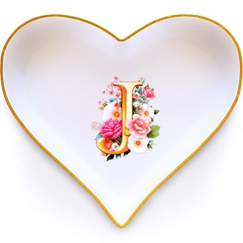 BJDAMAI Initial Letter Tray, Home Room Decor, Wedding Bridesmaid Graduation Memorial Thank You Anniversary Friendship Office Home Gifts (Letter J)