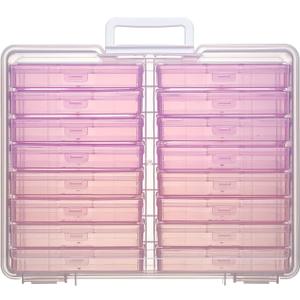 4""x6"" Photo Storage Box with Handle photo and craft keeper storage box 16 Inner photo case Large Gradient, Pink Series