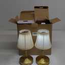 Cordless Mini Lamps Gold,3000 mah Battery Operated Lamp,3 Color Temperature Dimmable Table Lamp,Small Rechargeable Table Lamp Fabric,Aesthetic Small kitchen Lamp for Counter,Dinner (Gold,2 Pack)